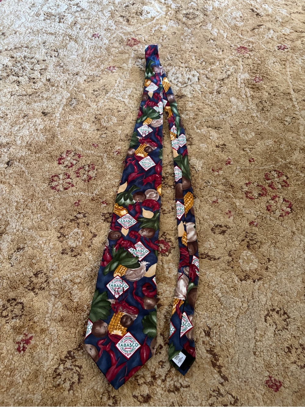 Tabasco Signature Pattern Silk Tie in Multicolor like new great gift crab boil